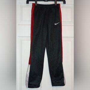 Nike Boys Black Track Pants With White And Red Size 7